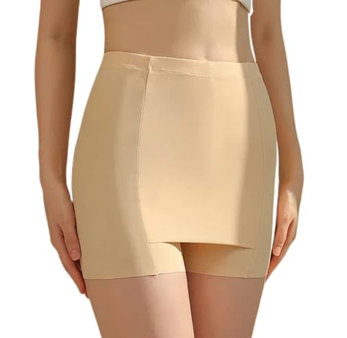 MISSMARY Women's Ultra Thin Stretch Short Leggings Slip Mid Thigh Legging Plus Size Undershorts with Skirt. 3 Colours-picture-24