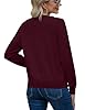 PrinStory Christmas Jumper Women V Neck Jumpers Sweatshirt Ladies Casual Classic Plain Pullover Knit Long Sleeve Sweatshirt Knitwear For Winter Fall Spring (Wine Red, M) #5
