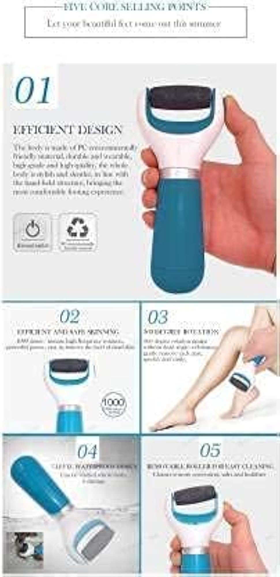 Battery Operated Electric Foot Scrubber for Dead Skin Removal