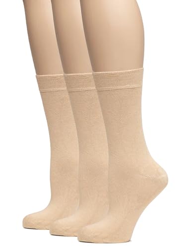 Image of Hugh Ugoli Women's Thin Soft Rayon Derived from Bamboo Crew Socks for Dress, Trouser, Seamless Toe & Non-Binding, 5-8 /9-11