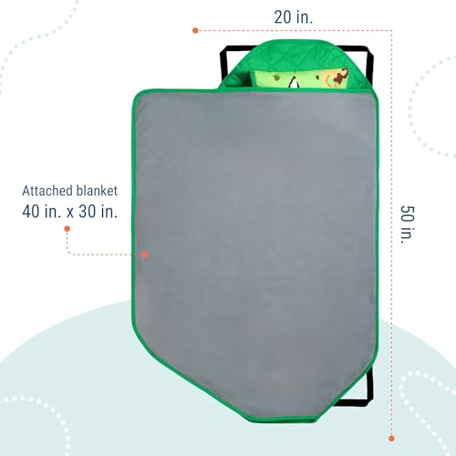 Image of Wildkin Modern Kids Nap Mat with Pillow for Boys & Girls - Cotton Blend, Elastic Straps, Toddler Sleep Mat for Daycare, Preschool, Kindergarten & Travel, Ages 3-7, Machine Washable - Wild Animals