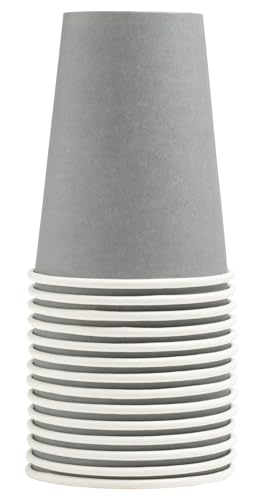 PRONAPPE - Réf. 89118I - 15 Gobelets - 20cl - Diamètre 7 cm - En carton - Résistants et adaptés aux boissons chaudes et froides - Coloris gris