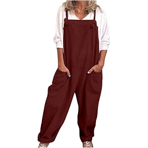 vokkrv Combinaison Pantalon Lin Femme Cover