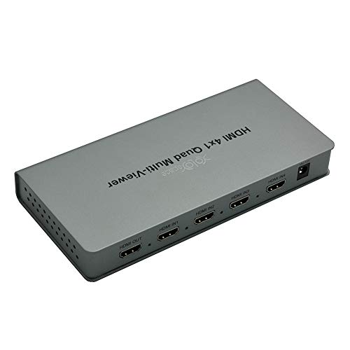 Image of Microware Multiviewer 1080P HDMI 4x1 Quad Multi-viewer Converter with Seamless Switcher IR Control (US Plug)