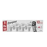 Energizer GU10 LED Bulbs Cool White. 50w Equivalent Spotlight Bulbs. 4000k - 345 Lumen. Non Dimmable - Pack of 10