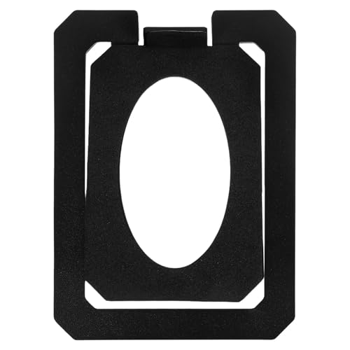 Soporte de altavoz para escritorio en metal negro con diseño inclinado