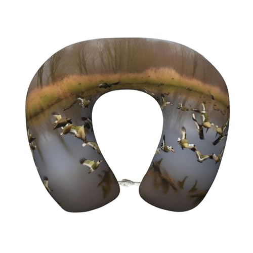 Almohada de cuello poliéster negra para viaje miniatura 1
