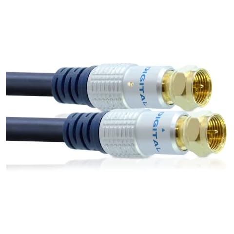Deluxe 2 Metre Gold Shielded F-TYPE RG6 Satellite/Cable Coaxial by Cable Mountain Cover