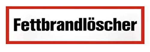 Preisvergleich Produktbild Feuerlöscher Zusatzschild Aufkleber nachleuchtend"Fettbrandlöscher" 210x74mm von MBS-FIRE