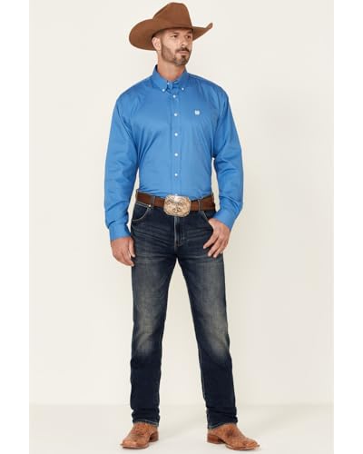 Cinch Western Shirt Mens Long Sleeve Button Down Solid Blue MTW11037992