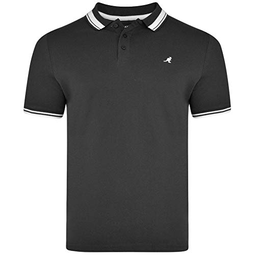Kangol Polo Da Uomo King Size Vern Tipped Nero 4xl 152157 Cm 84 Cm Fossa