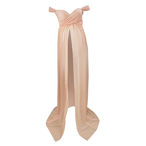 ZPGVWXKO Vestido de Mujer con Hombros Descubiertos Y Abertura Frontal para Fotografía, Rosa S