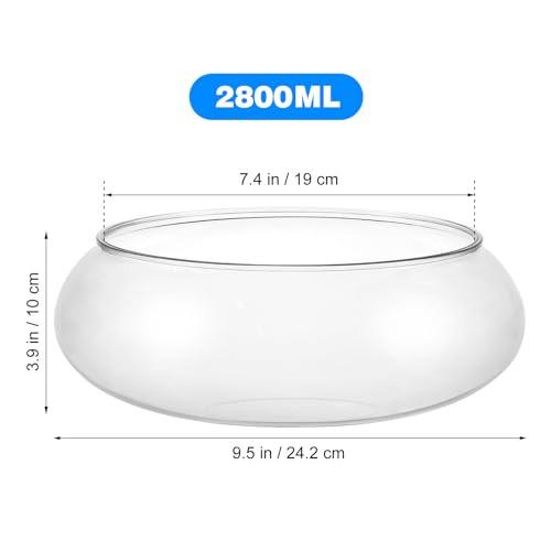 Happyyami Durchsichtiges Fischglas Aus Kunststoff Blumenvase Mit Breiter Öffnung Rundes Terrarium Betta-Tank Aus Kunststoff Kleines Aquarium Hydroponische Vase Pflanzgefäß Goldfischglas Als