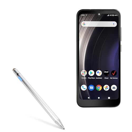 BoxWave Stylus Pen Compatible with Orbic Orbit Joy - AccuPoint Active Stylus, Electronic Stylus with Ultra Fine Tip - Metallic Silver