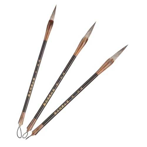 Angoily Calligraphy Accessory 3pcs Traditional Chinese Brush Pens Handmade for Art Students Artists