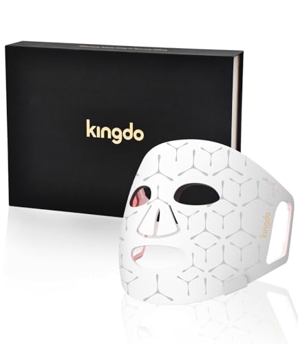 4-in-1 Red Light Therapy for Face, 300 LEDs Face Mask with 620nm Red, 460nm Blue & 850nm Near-Infrared, Rechargeable Skin Care Mask for Sensitive Skin, Age-Defying, Acne & Repair (White)