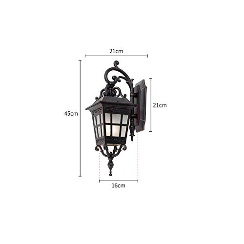 Lumière murale extérieur rétro lampe murale décorative en verre dépoli E27 - 8