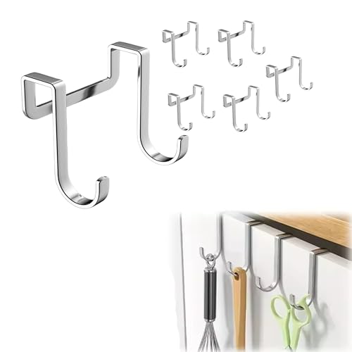 6 Pack - Over the Cabinet Door Hooks | Stainless