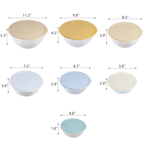 Set de 7 Tazones Plásticos con Tapa, Multicolor, para Ensalada miniatura 2