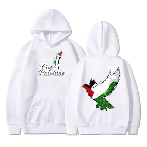 YuanDiann Free Palestine Sweats à Capuche pour Homme Femme Drapeau Peace Dove Impression Survêtement Sweatshirt à Capuche Doublure Velours Chaud Hip Hop...