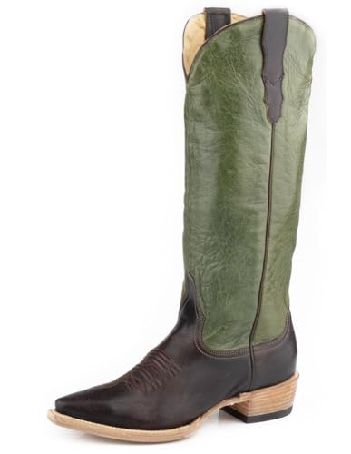 Stetson Western Boots Women Clover Zip 8.5 B Green 12-021-6115-1355 GR