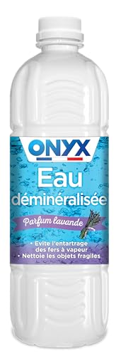 Onyx - Entmineralisiertes Wasser – Bügeleisen, Dampfglätter, Tapetenentferner, Auto – 100% natürliche Inhaltsstoffe, Ecocert – 1 l – Lavendel Duft