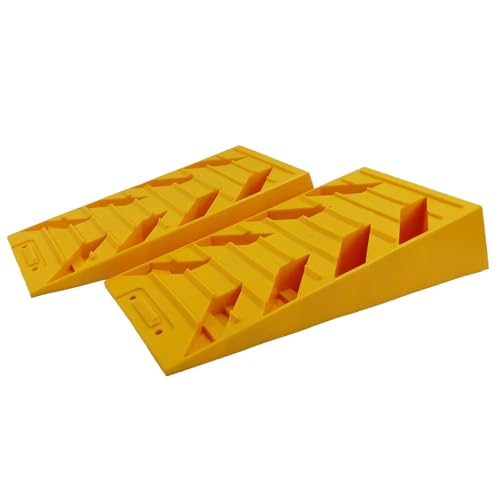 KATSU Caravan Auffahrkeile Stufenkeile 2er-Set 4 Tonnen Kapazität, Bremskeil Ausgleichsrampe, für Camper Van Wohnmobile Wohnwagen Fahrzeuge Garage 161915