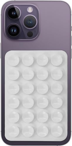 Silicone Suction Phone Case Adhesive Mount, Hands-Free Mobile Accessory Holder back of phone for Selfies and Videos|| Phone cup Gripper Stickers On The Wall (White (3m adhesive backing))