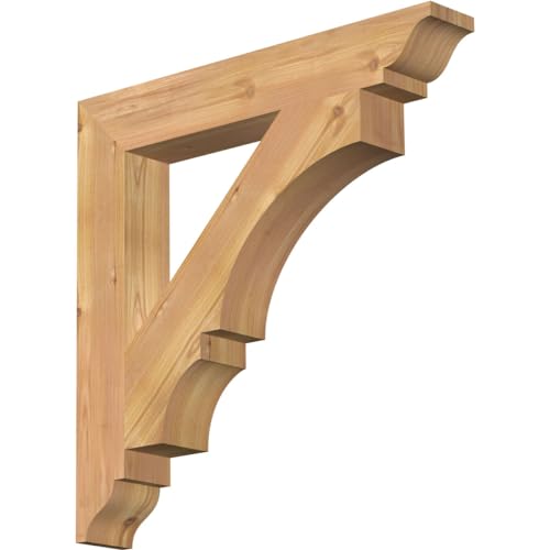 Ekena Millwork 3 1/2"W x 24"D x 24"H Balboa Traditional Smooth Bracket, Western Red Cedar