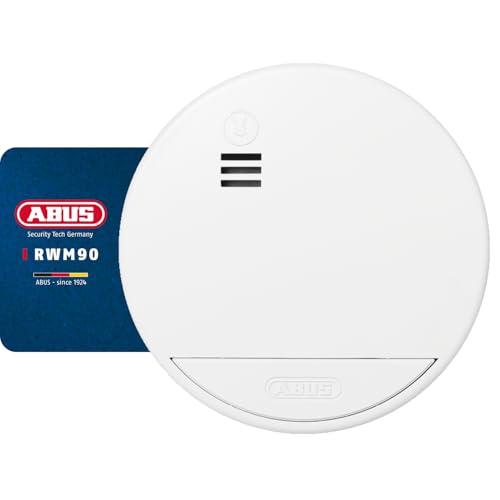 ABUS Détecteur de fumée RWM90 - avec Batterie remplaçable de 5 Ans - Certifié DIN EN14604 - Convient pour Les Maisons - Volume d'alarme 85 DB - Blanc