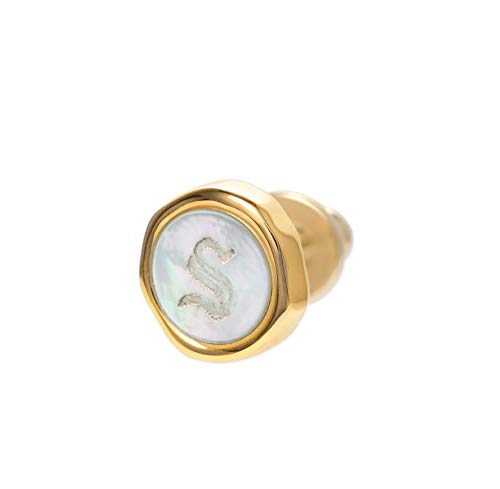 ［セインツ］SAINTS シルバーピアス イニシャル S シルバー スタッドピアス 片耳用 メンズ 男性 彼氏 プレゼント 記念日 誕生日