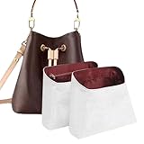 Doxo Geldbörsen-Organizer-Einsatz für L v Neonoe BB, leichter und weicher DopontPaper Eimerbeutelbeutel, Handtaschen-Former für Luxus-Taschen, 2 Packungen in 1 Set, weiß-rot