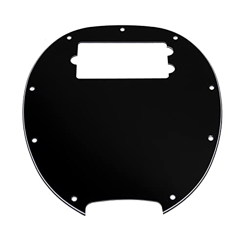 1Pcs Yootones 9 Hole Bass Electric Guitar Pickguard Compatible with MM StingRay 4 String Bass Guitar (3Ply Black)