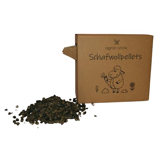 agrar-store | Mixpellets 70% Schafwollpellets 30% Schafmistpellets | Langzeitdünger Schafwolle Dünger (2Kg)