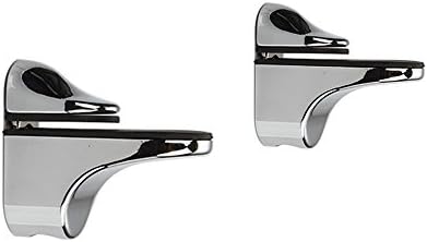Adjustable Wood/Glass Shelf Bracket Wall Mount, Polished Chrome, 2 Pack