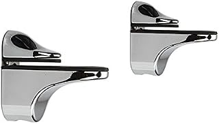 Adjustable Wood/Glass Shelf Bracket Wall Mount, Polished Chrome, 2 Pack