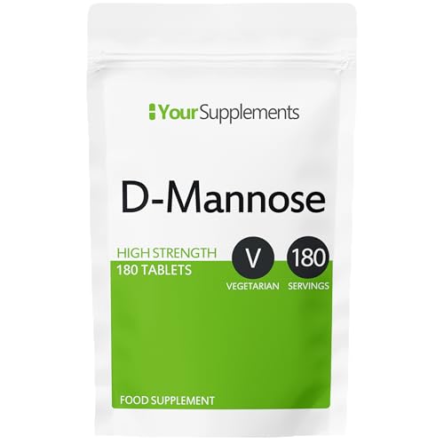 D-Mannose Tablets 1000Mg | Easy Swallow Coated Tablets | 180 Pack | High Strength | Natural Relief & Vegan Friendly