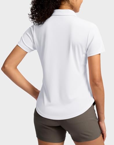 G Gradual Womens Golf Shirt Metal Zip Up Polo Short Sleeve Tennis Work Athletic Collared Top Quick Dry Lightweight3