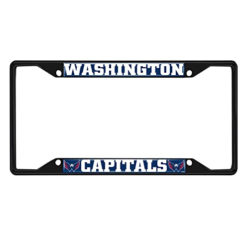 FANMATS 31395 Washington Capitals Metal License Plate Frame Black Finish