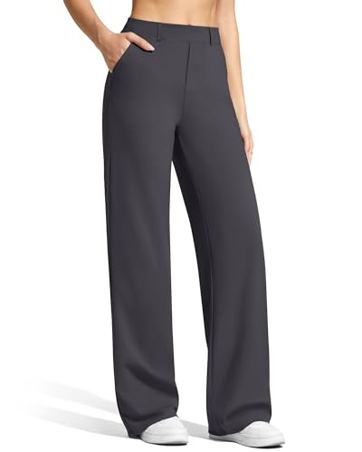 Image of G4Free EverGoing Women's Wide Leg Dress Pants Pull On Stretchy High Waisted Casual Trousers with Pockets