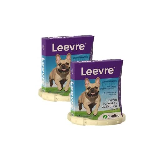 Kit com 2 Coleiras Antipulgas Leevre para Cães - 48 cm