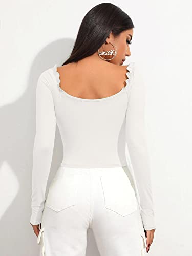 Shasmi Women's & Girl's Polyester Slim Fit Full Sleeve, Sweat Hear Neck, Frill Trim Ruched Crop Top