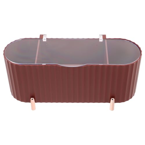SEWACC Estuche Organizador para Compresas Higiénicas con Tapa Caja Compacta de Almacenamiento para Toallas Faciales y Maquillaje Color Rojo Polvo Tamaño Pequeño para Baño y Tocador