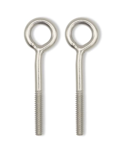 304 Stainless Steel Eye Bolts #10-24, 4.0x18x65mm, Pack of 50 – Heavy Duty, Rust-Resistant, for Industrial, Marine, and Outdoor Applications by IMSCREWS