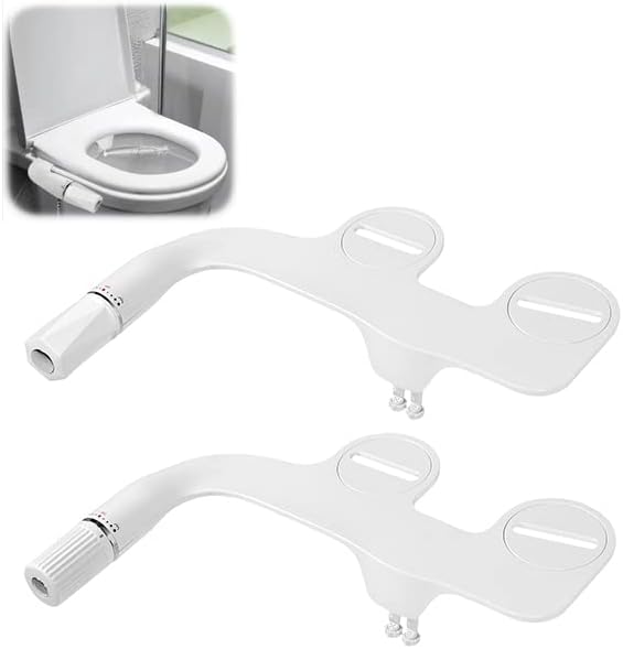 Ultradünner Bidet-Aufsatz Mit Zwei Düsen – 2,5 Cm Dünn, Einstellbarer Kaltwasserdruck, Edelstahl | Nicht-elektrisch, Für Bessere Hygiene