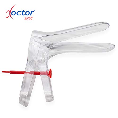 AIESI® Speculum Ginecologico Vaginale monouso sterile con regolazione a PERNO centrale DOCTOR SPEC (Confezione da 100 pezzi) misura MEDIA