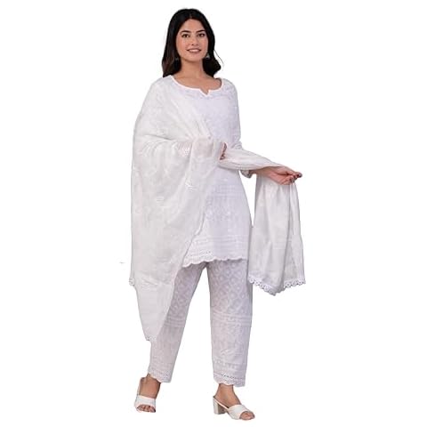 JG JAI GOVINDAM Chikankari Kurti Pant Set Cover