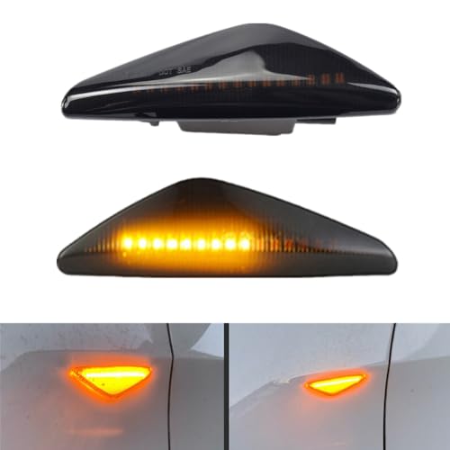 Kakulkomen Turn Signal Lamp Led Front Fender Side Marker Light Compatible with BMW X3 X5 X6 F25 2011-2017 E70 2007-2013 (not for X5M) E71 / E72 2008-2014 (Black)