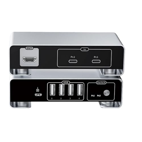 Conmutador KVM USB C a DP 4K 144Hz para compartir pantalla y periféricos entre 2 PC