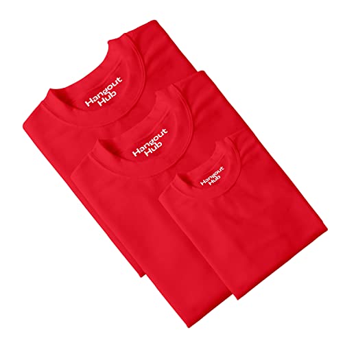 Image of Hangout Hub GiftsCafe.MWG1 Family Tshirt | Best Dad Mom Daughter Ever Printed Tees | Regular Fit Twinning T-Shirts (Cotton | Pack of 3 | Black)